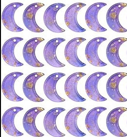 Crystal Moon Hair Charms