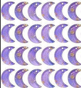 Crystal Moon Hair Charms