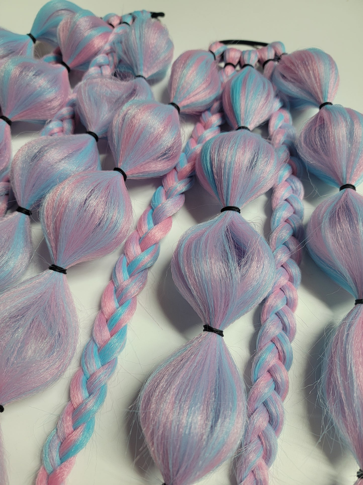 Cotton Candy Carousel Festival Braid Tie In's