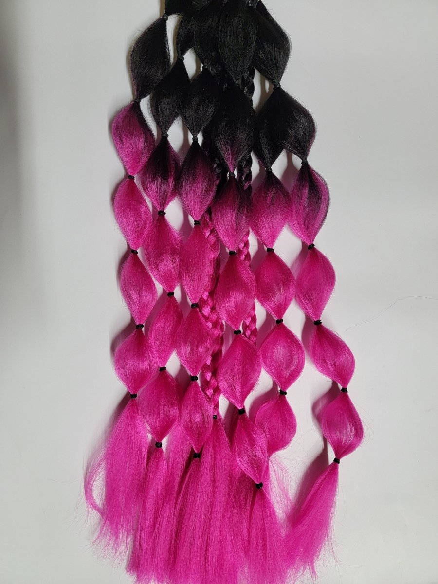Pink Acid Festival Braid Tie In's