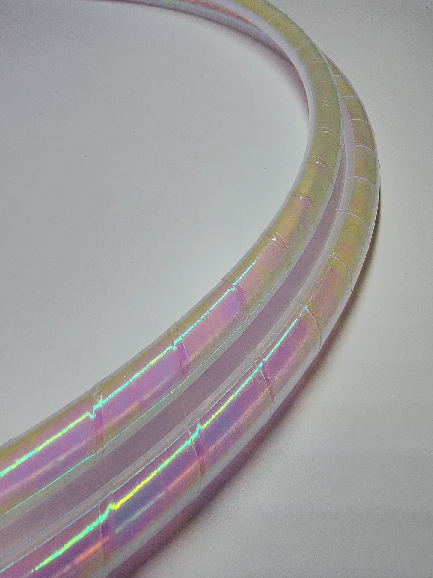 White Pearlescent Taped Hula Hoop
