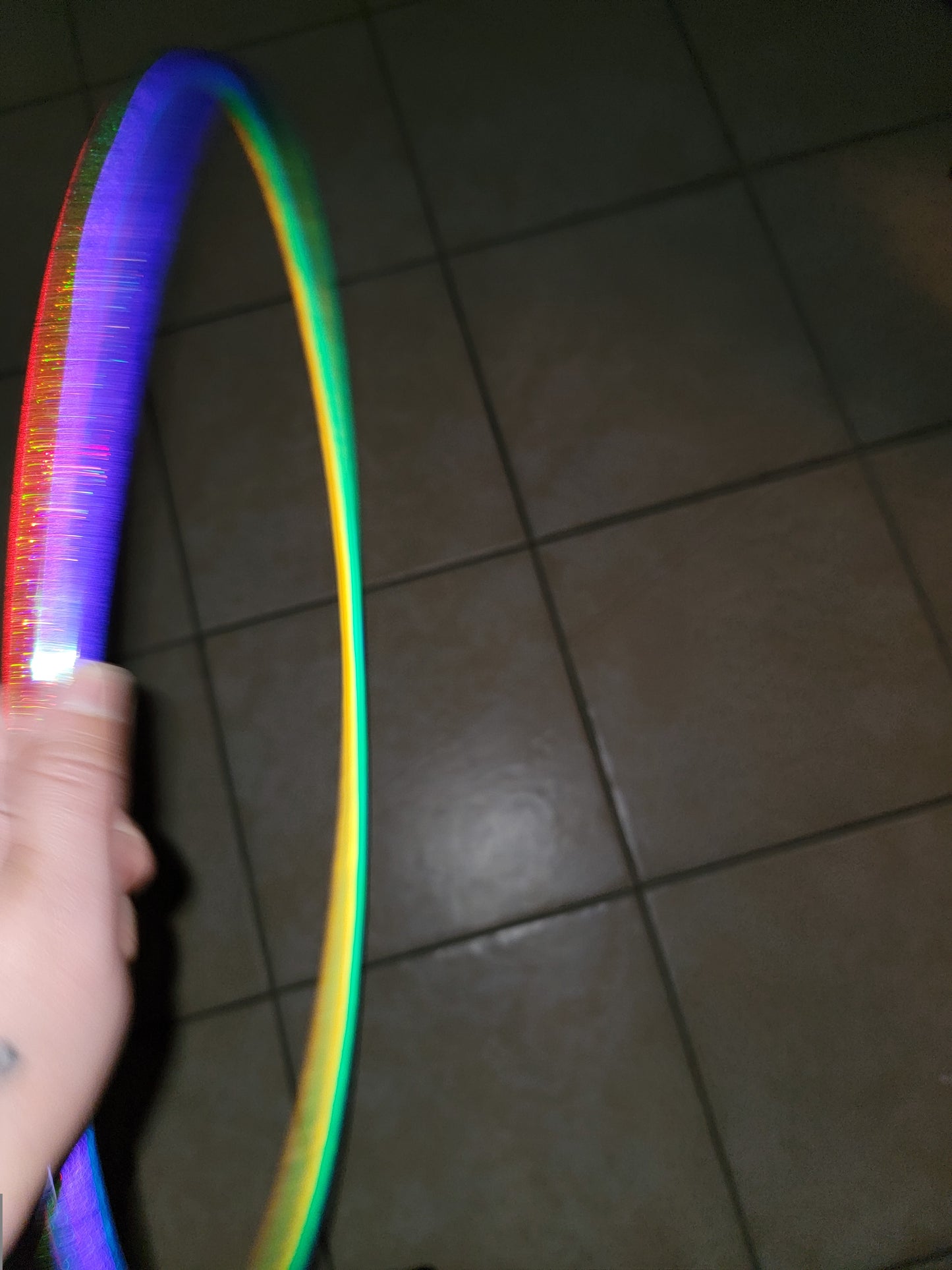 Glitter Rainbow Coinflip Specialty Reflective Taped Hoop