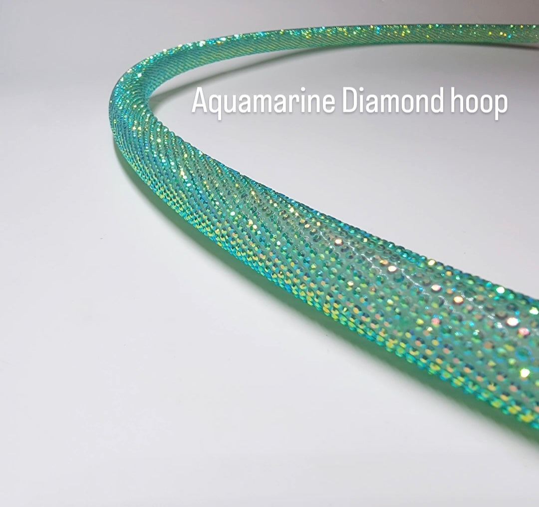 23" 3/4 Aquamarine Diamond with clear tape ready to ship hoop