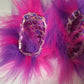 Pink/Purple fur, Hot Pink Iridescent squares