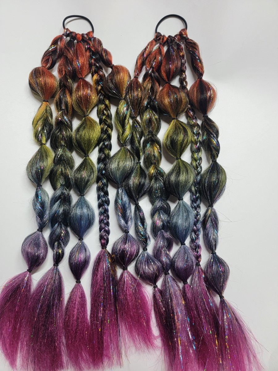 Rainbow Nebula Festival Braid Tie In's