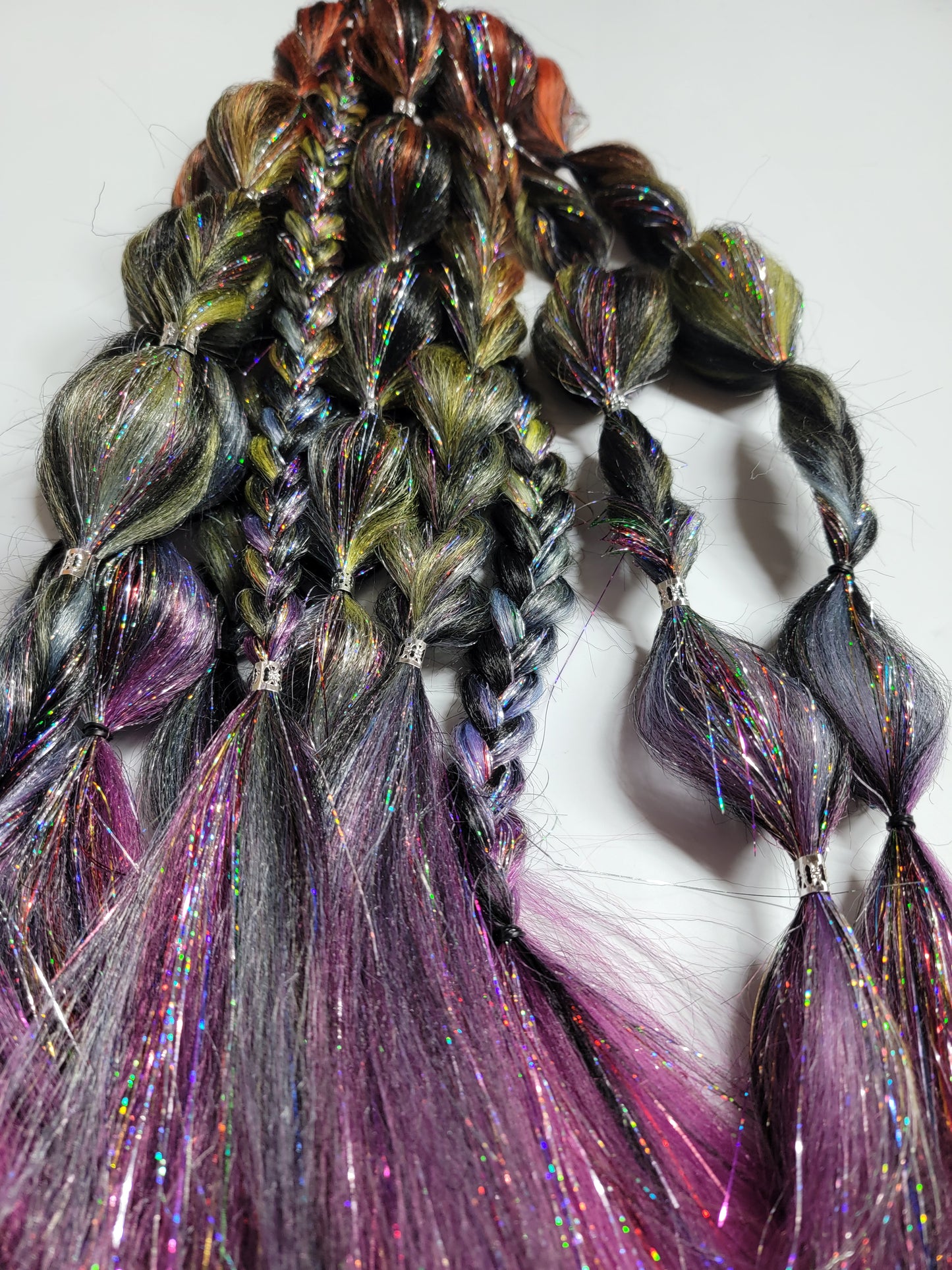 Rainbow Nebula Festival Braid Tie In's