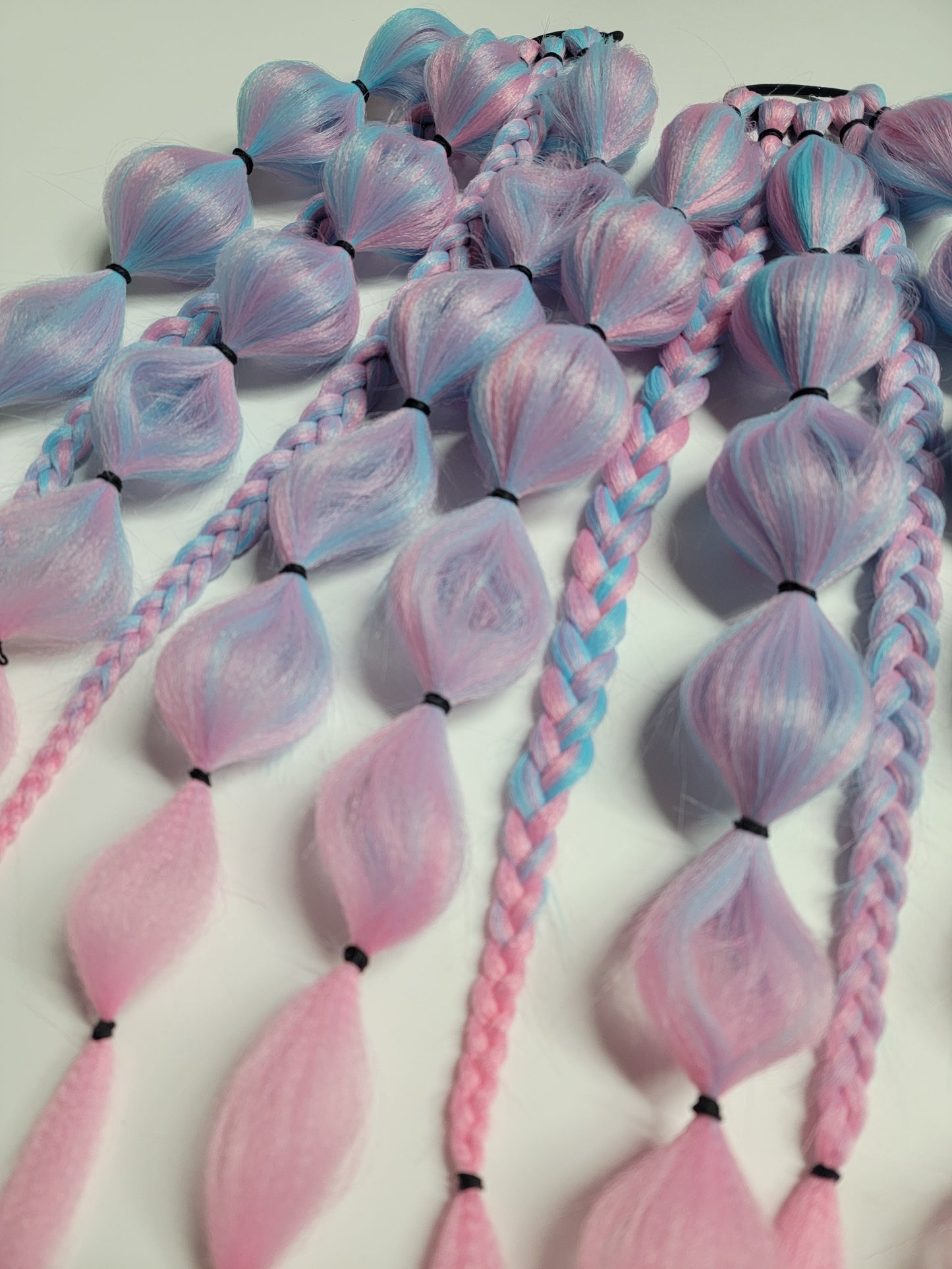 Cotton Candy Carousel Festival Braid Tie In's