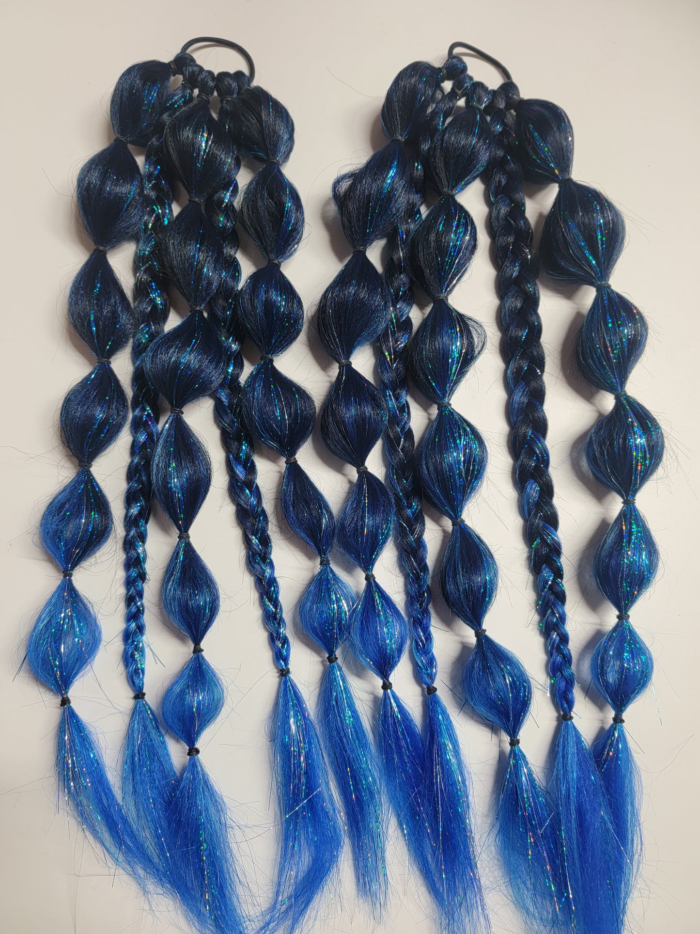 Blue Disco Festival Braid Tie In's