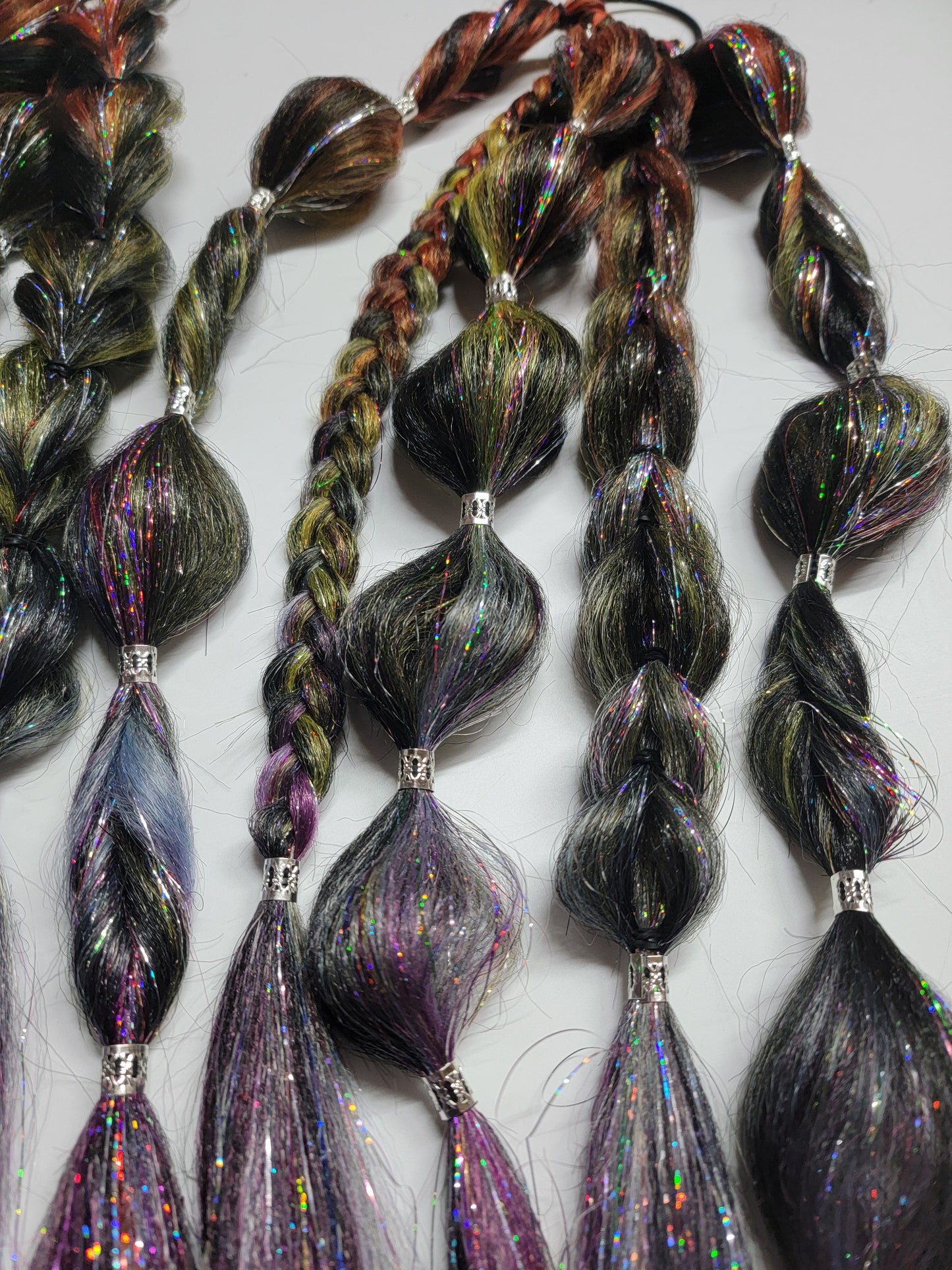 Rainbow Nebula Festival Braid Tie In's