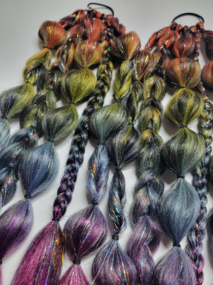 Rainbow Nebula Festival Braid Tie In's