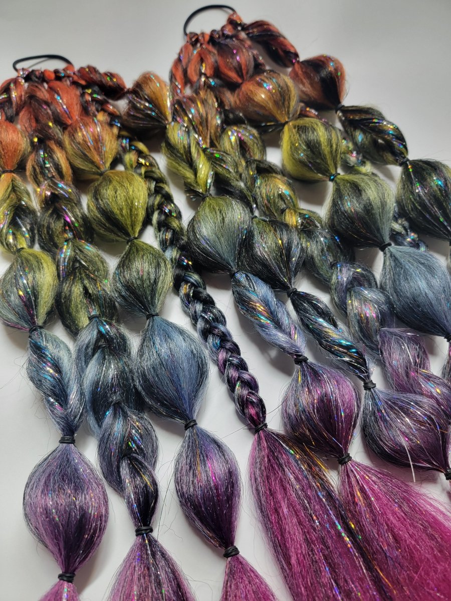 Rainbow Nebula Festival Braid Tie In's