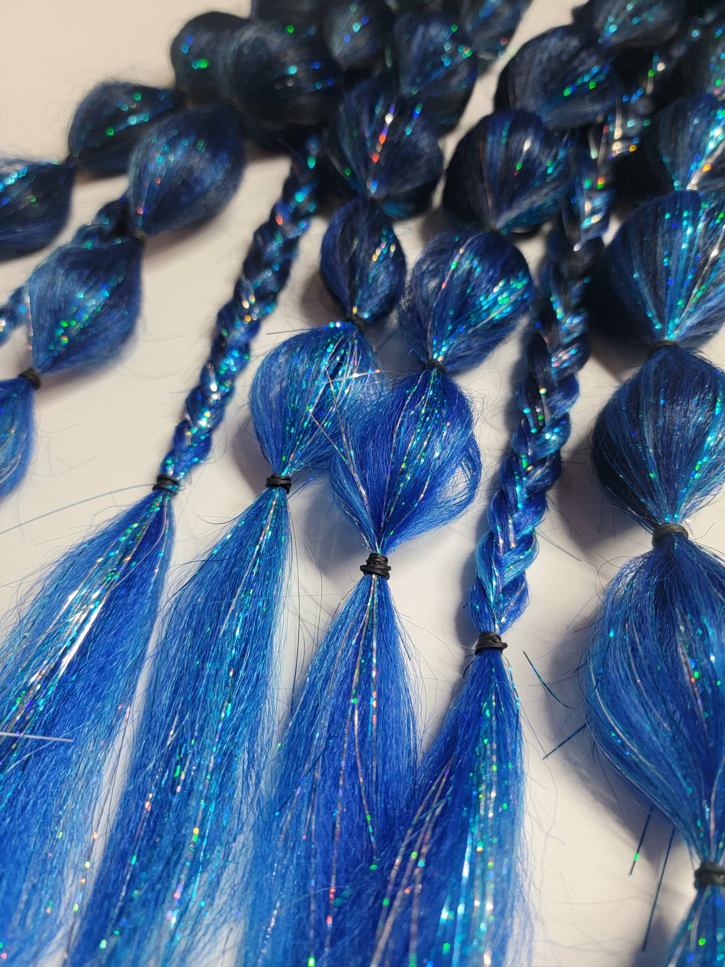 Blue Disco Festival Braid Tie In's