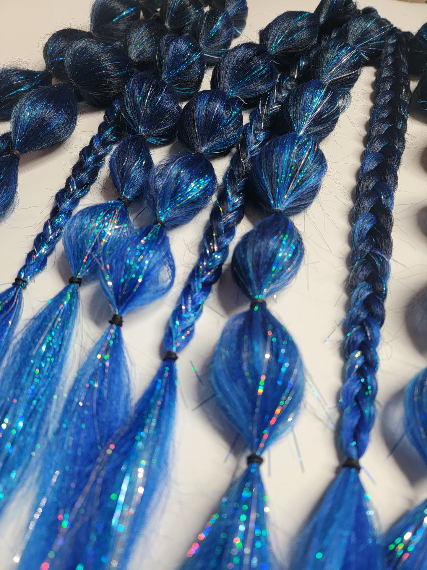 Blue Disco Festival Braid Tie In's