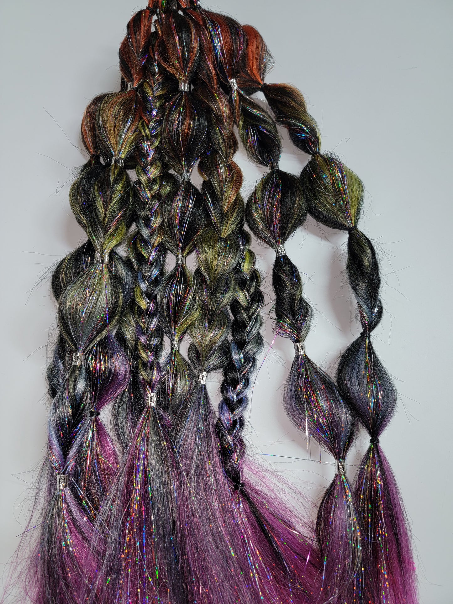 Rainbow Nebula Festival Braid Tie In's