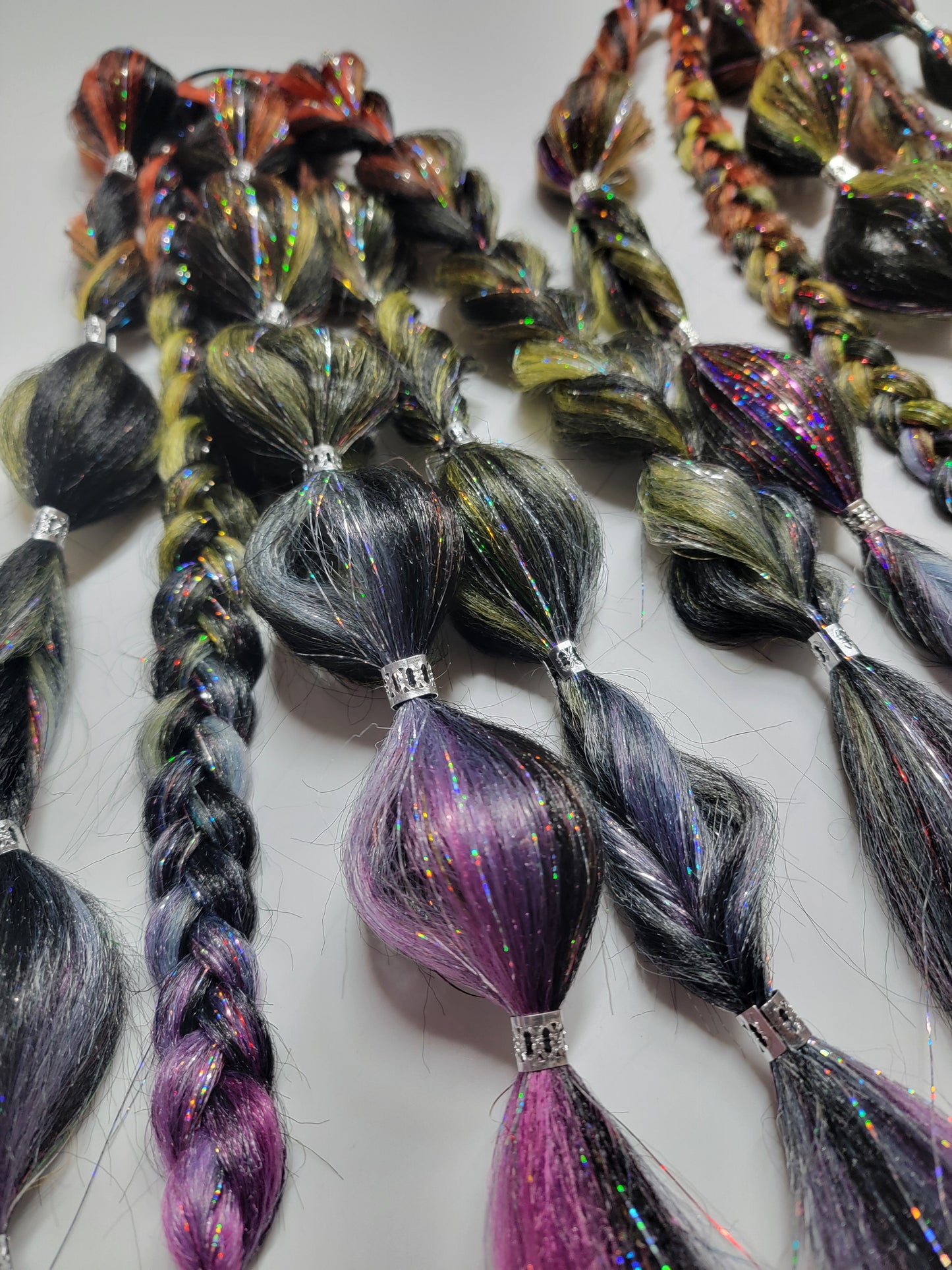 Rainbow Nebula Festival Braid Tie In's