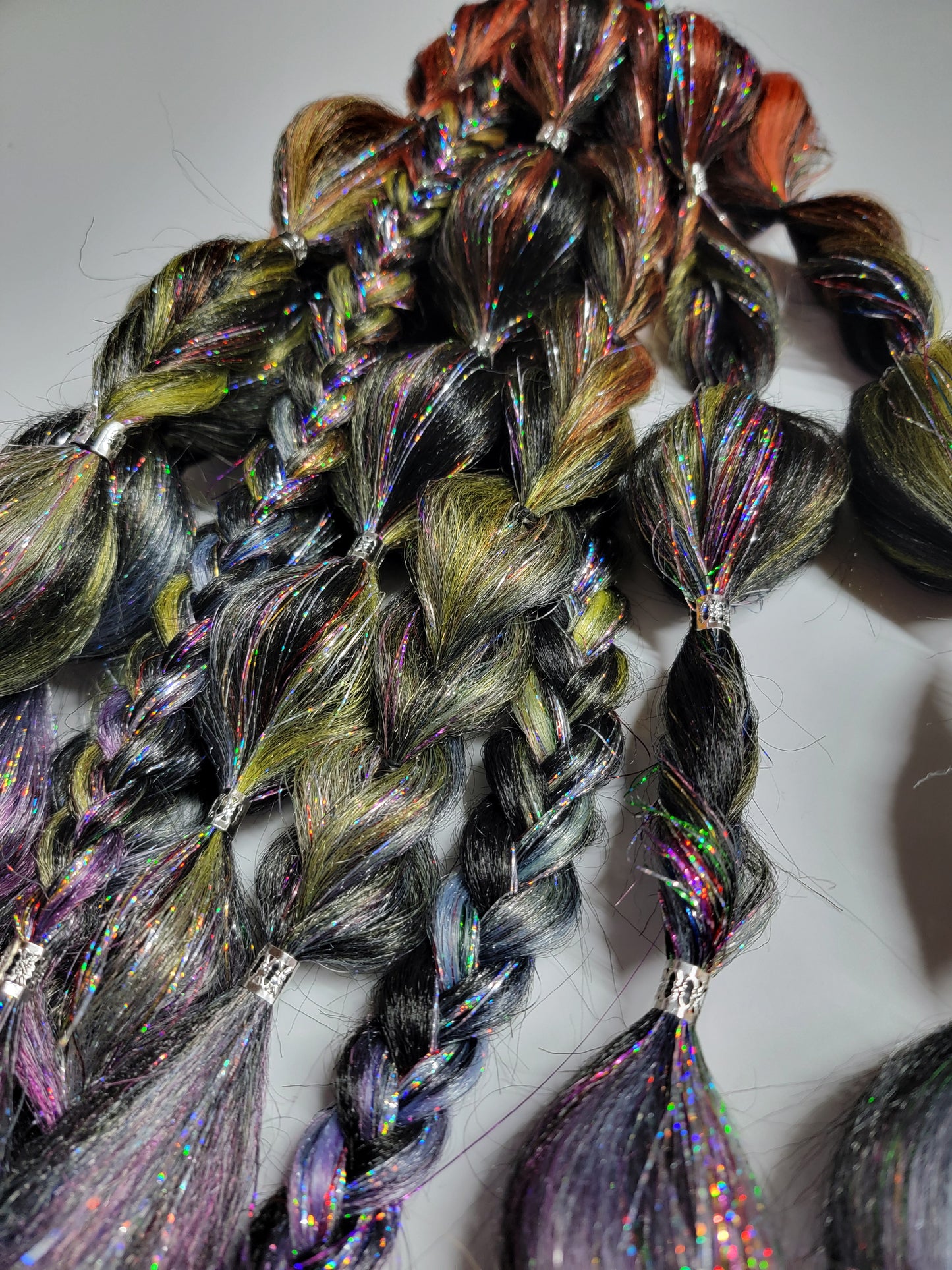 Rainbow Nebula Festival Braid Tie In's