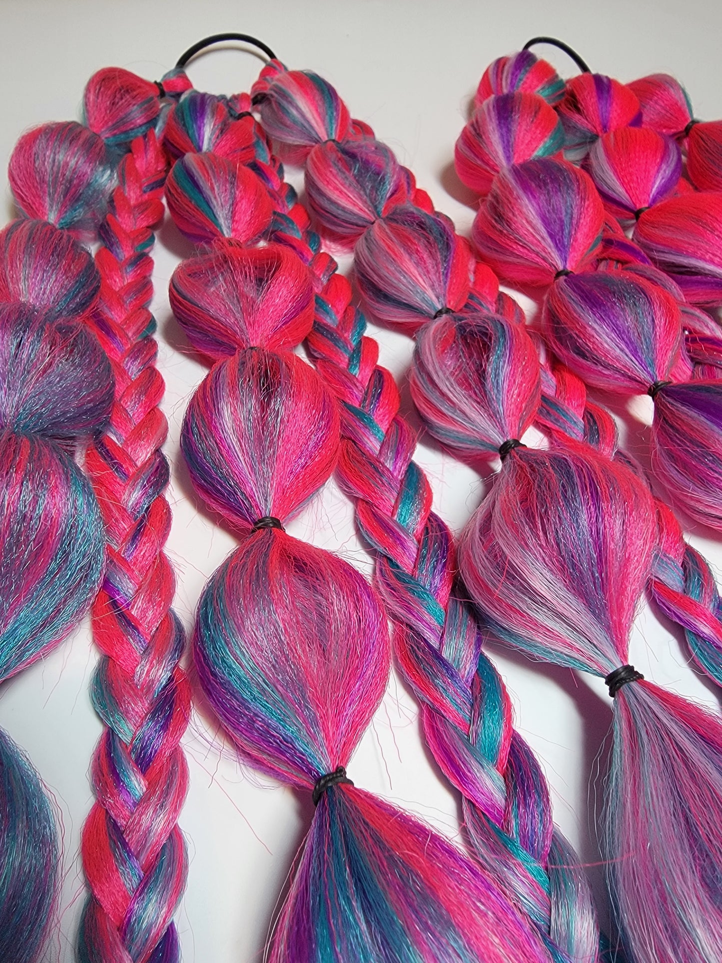 Neon Barbie core Festival Braid Tie In's