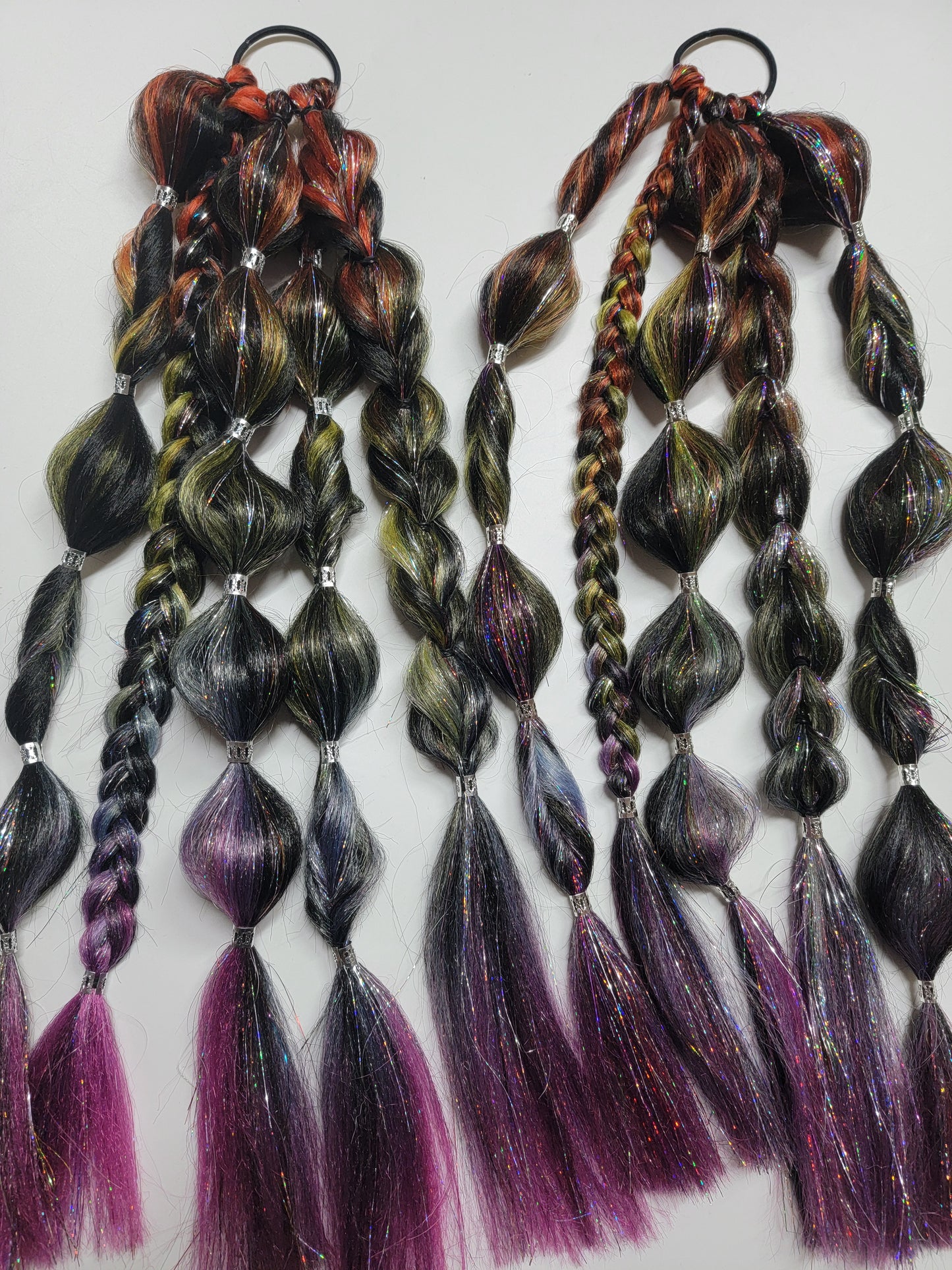 Rainbow Nebula Festival Braid Tie In's