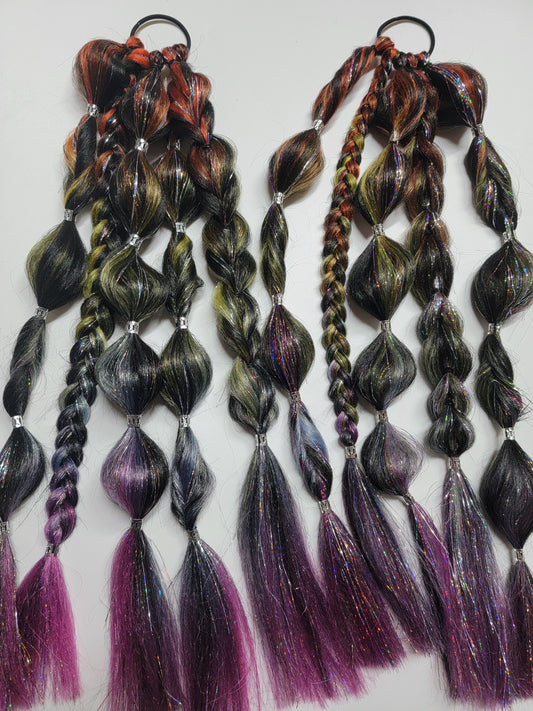 Rainbow Nebula Festival Braid Tie In's