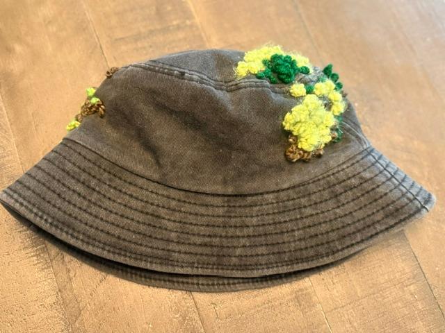 Hand Embroidered Moss Bucket Hat