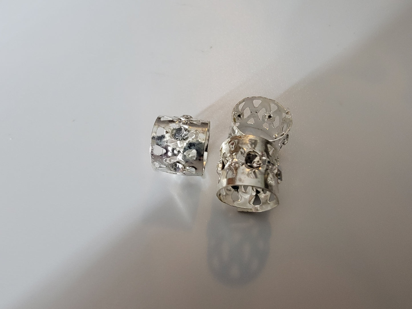 Silver cuffs with diamonds