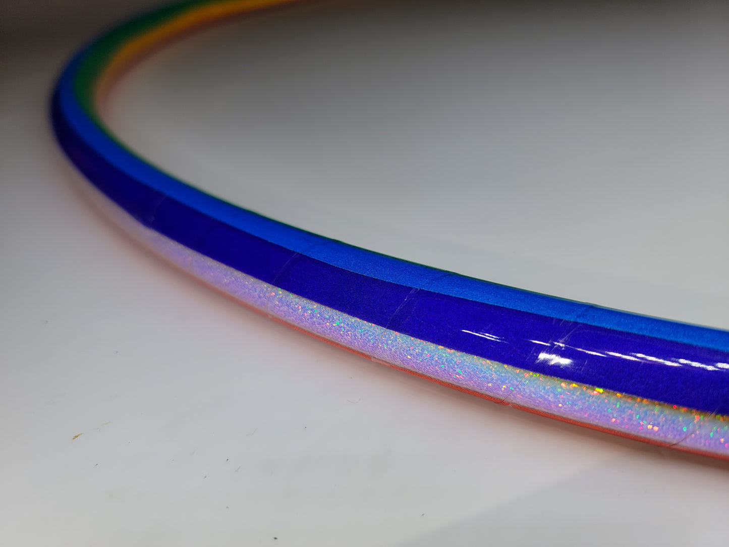 Glitter Rainbow Coinflip Specialty Reflective Taped Hoop
