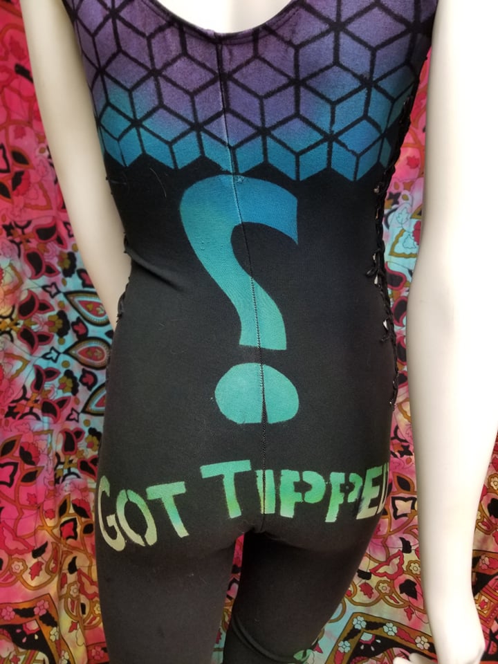 Get Tipped Tipper Hand Dyed Slit Weave Pant Body Suit- Size Medium