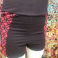 Red & Black Hand Dyed Slit Weave Shorts- Size Small