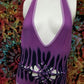 Purple & Black Hand Dyed Slit Weave Body Suit- Size Medium