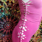 Pink Ombre Hand Dyed Slit Weave Pant Body Suit- Size Medium