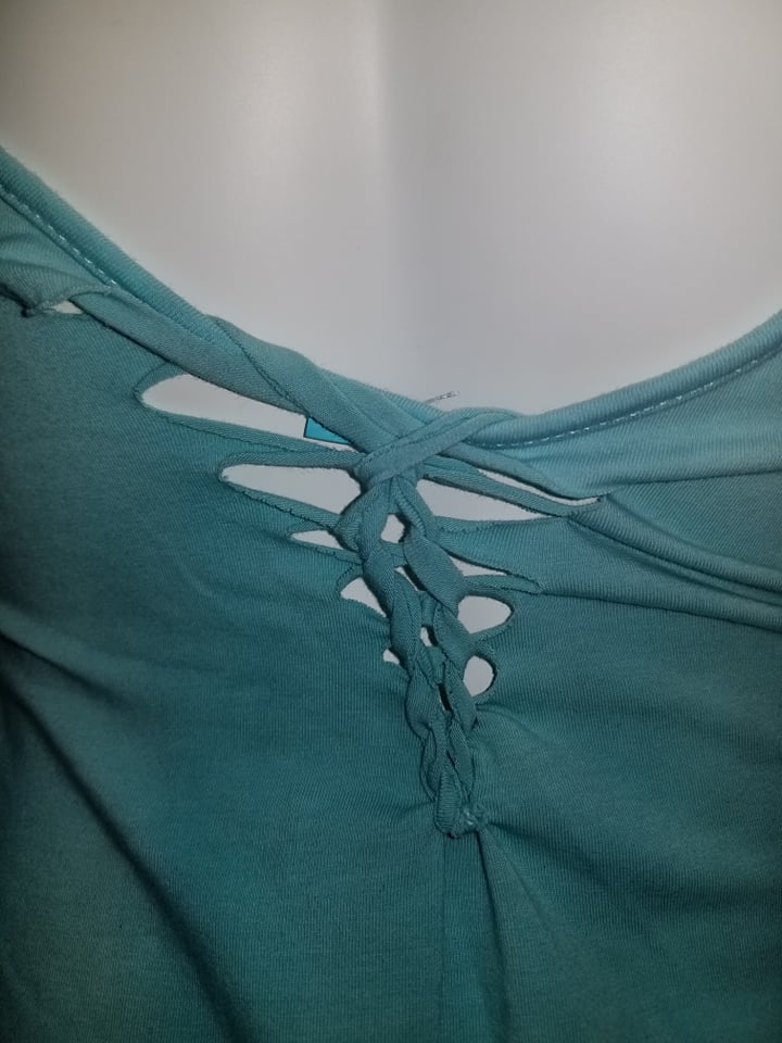 Teal Ombre Hand Dyed Slit Weave Body Suit- Size Medium/Large