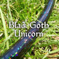 Black Goth Unicorn Glitter Taped Hula Hoop