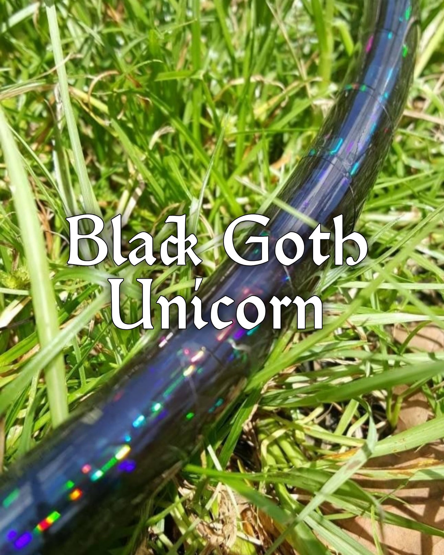 Black Goth Unicorn Glitter Taped Hula Hoop